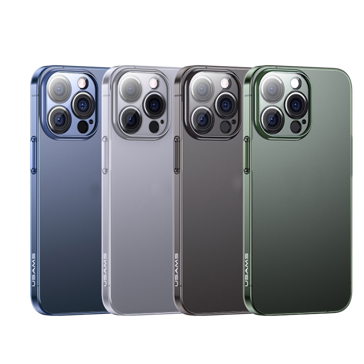For iPhone 13 Pro Max USAMS US-BH779 Gentle Serie Ultra-thin Frosted Full Coverage Protective Case (Transparent Blue) For iPhone 13 Pro Max USAMS US-BH779 Gentle Serie Ultra-thin Frosted Full Coverage Protective Case (Transparent Blue)