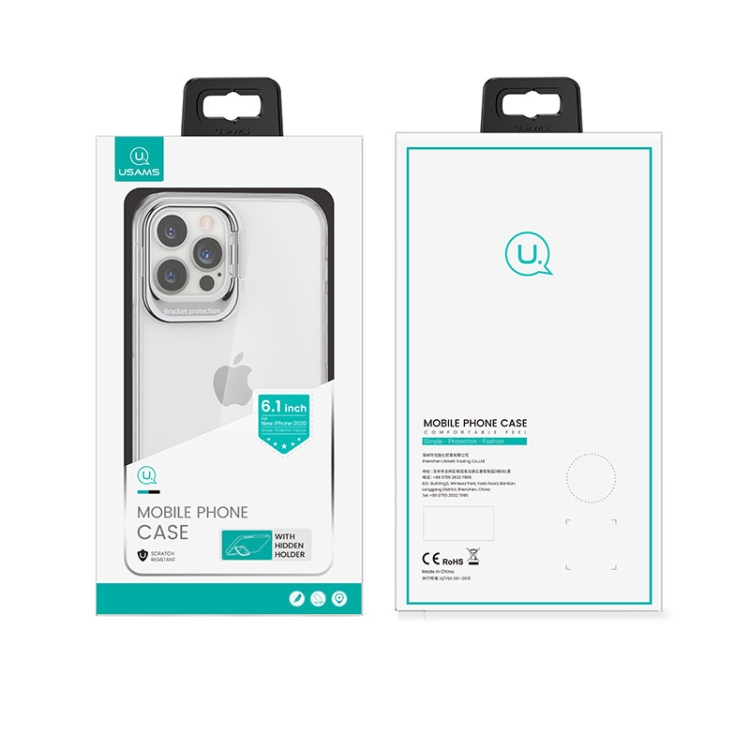 For iPhone 13 mini USAMS US-BH780 Eagle Eye Series Phone Protective Case with Invisible Stand (White) For iPhone 13 mini USAMS US-BH780 Eagle Eye Series Phone Protective Case with Invisible Stand (White)