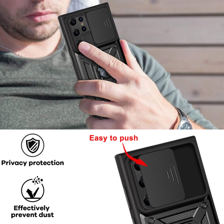 For Samaung Galaxy S22 Ultra 5G Sliding Camera Cover Design TPU+PC Protective Case(Black) For Samaung Galaxy S22 Ultra 5G Sliding Camera Cover Design TPU+PC Protective Case(Black)