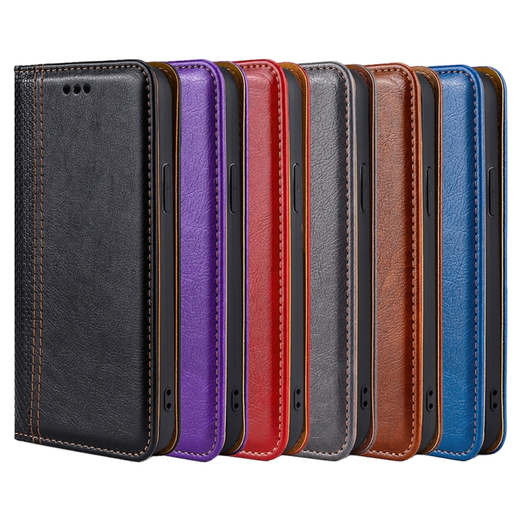 For Samsung Galaxy S22 5G Grid Texture Magnetic PU + TPU Horizontal Flip Leather Case with Holder & Card Slot(Black)