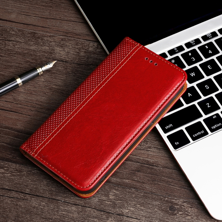 For Samsung Galaxy S22+ 5G Grid Texture Magnetic PU + TPU Horizontal Flip Leather Case with Holder & Card Slot(Red) For Samsung Galaxy S22+ 5G Grid Texture Magnetic PU + TPU Horizontal Flip Leather Case with Holder & Card Slot(Red)