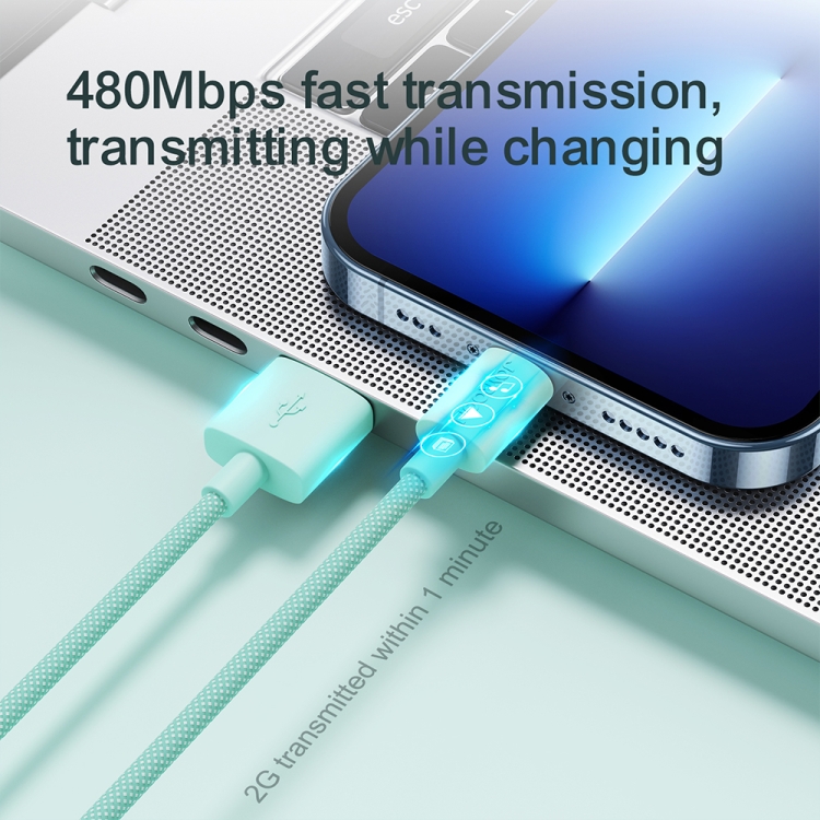 JOYROOM S-2030M13 USB to 8 Pin Colorful Fast Charging Data Cable, Cable Length:2m(Green) JOYROOM S-2030M13 USB to 8 Pin Colorful Fast Charging Data Cable, Cable Length:2m(Green)