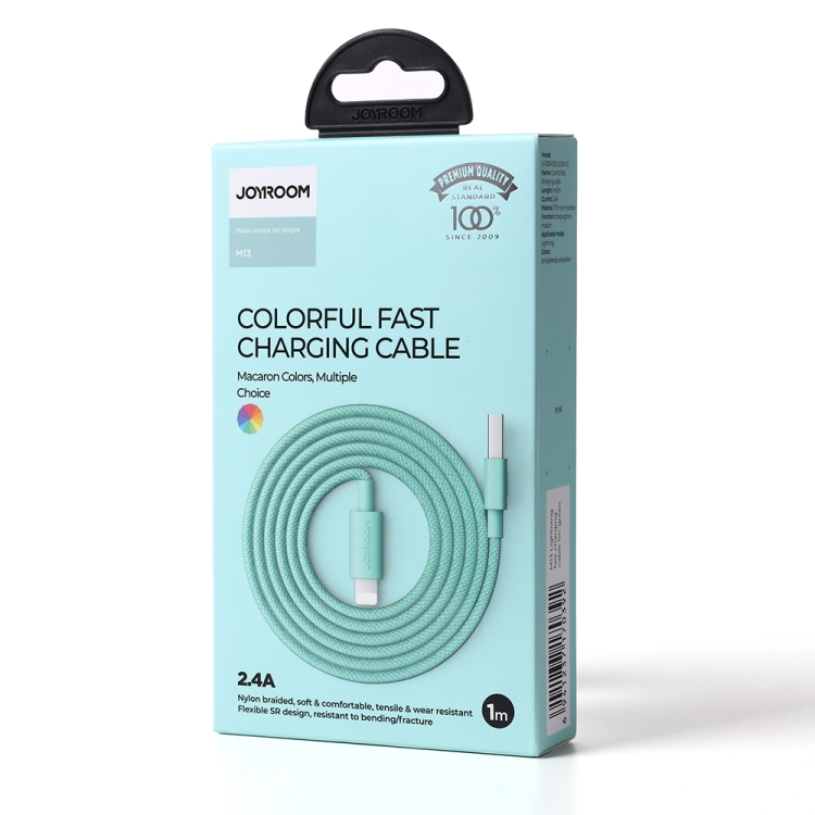 JOYROOM S-2030M13 USB to 8 Pin Colorful Fast Charging Data Cable, Cable Length:2m(Green) JOYROOM S-2030M13 USB to 8 Pin Colorful Fast Charging Data Cable, Cable Length:2m(Green)