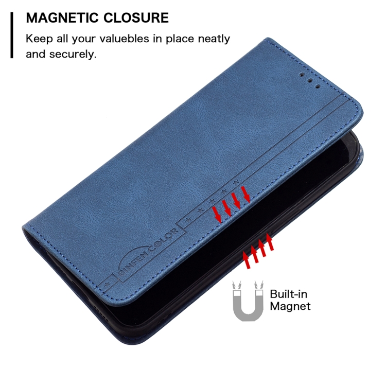 For Samsung Galaxy S21 Ultra 5G Magnetic RFID Blocking Anti-Theft Leather Case with Holder & Card Slots & Wallet(Blue)