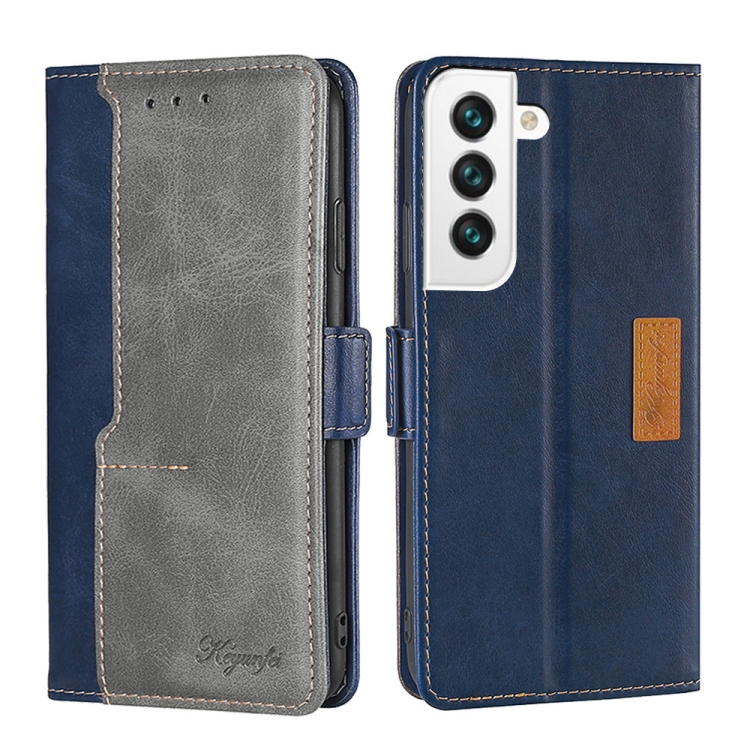 For Samsung Galaxy S22 5G Retro Texture Contrast Color Side Buckle Horizontal Flip Leather Case with Holder & Card Slots & Wallet(Blue + Grey) For Samsung Galaxy S22 5G Retro Texture Contrast Color Side Buckle Horizontal Flip Leather Case with Holder & Card Slots & Wallet(Blue + Grey)