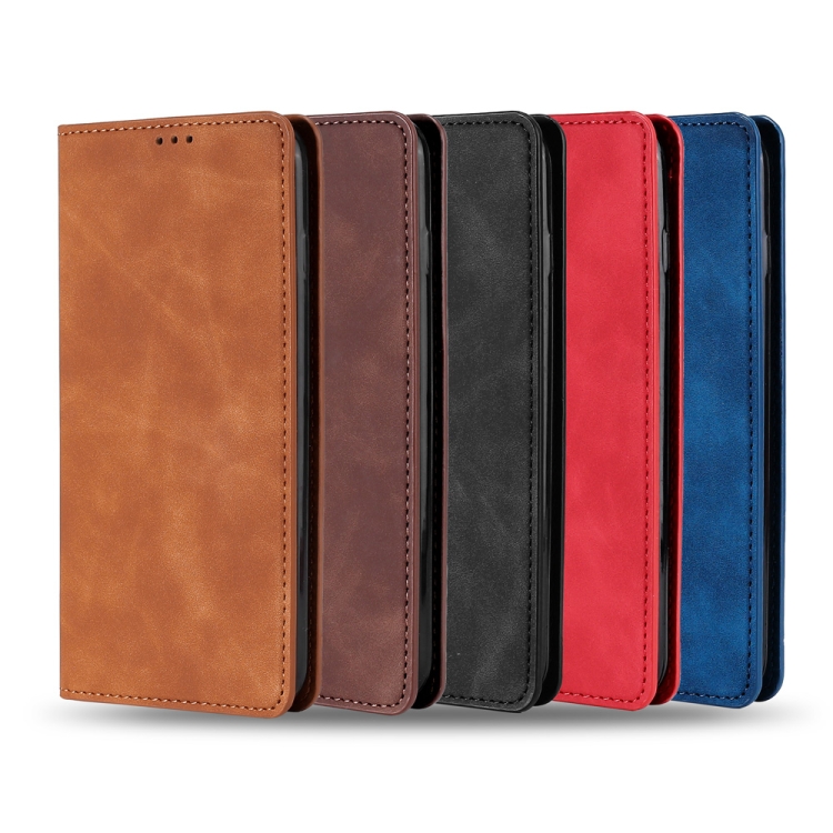 For Samaung Galaxy S22 Ultra 5G Skin Feel Magnetic Horizontal Flip Leather Case with Holder & Card Slots(Red) For Samaung Galaxy S22 Ultra 5G Skin Feel Magnetic Horizontal Flip Leather Case with Holder & Card Slots(Red)