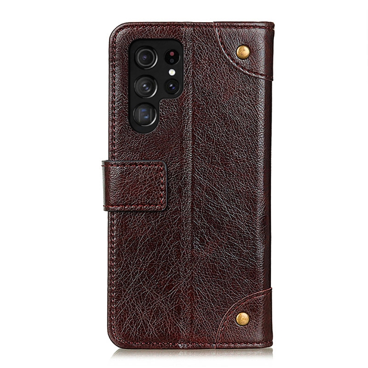 For Samsung Galaxy S22 Ultra 5G Copper Buckle Nappa Texture Horizontal Flip Leather Case with Holder & Card Slots & Wallet(Coffee) For Samsung Galaxy S22 Ultra 5G Copper Buckle Nappa Texture Horizontal Flip Leather Case with Holder & Card Slots & Wallet(Coffee)