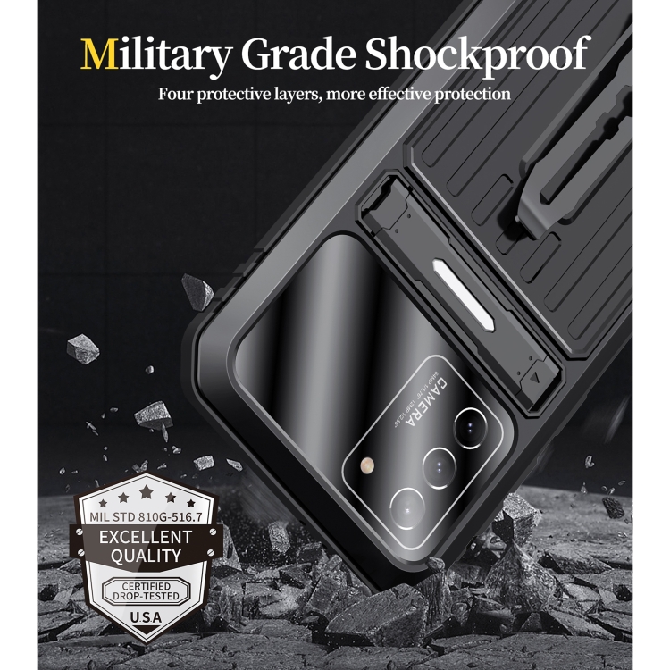 For Samsung Galaxy S21 5G Armor Shockproof Splash-proof Dust-proof Phone Case with Holder(Black) For Samsung Galaxy S21 5G Armor Shockproof Splash-proof Dust-proof Phone Case with Holder(Black)