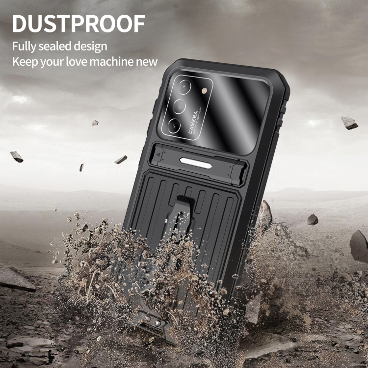 For Samsung Galaxy S21 5G Armor Shockproof Splash-proof Dust-proof Phone Case with Holder(Black) For Samsung Galaxy S21 5G Armor Shockproof Splash-proof Dust-proof Phone Case with Holder(Black)