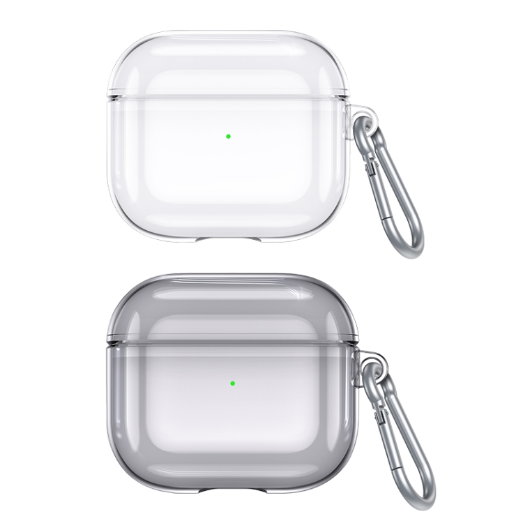 USAMS US-BH740 Pure Clear TPU Earphone Protective Case with Carabiner For AirPods 3(Transparent)