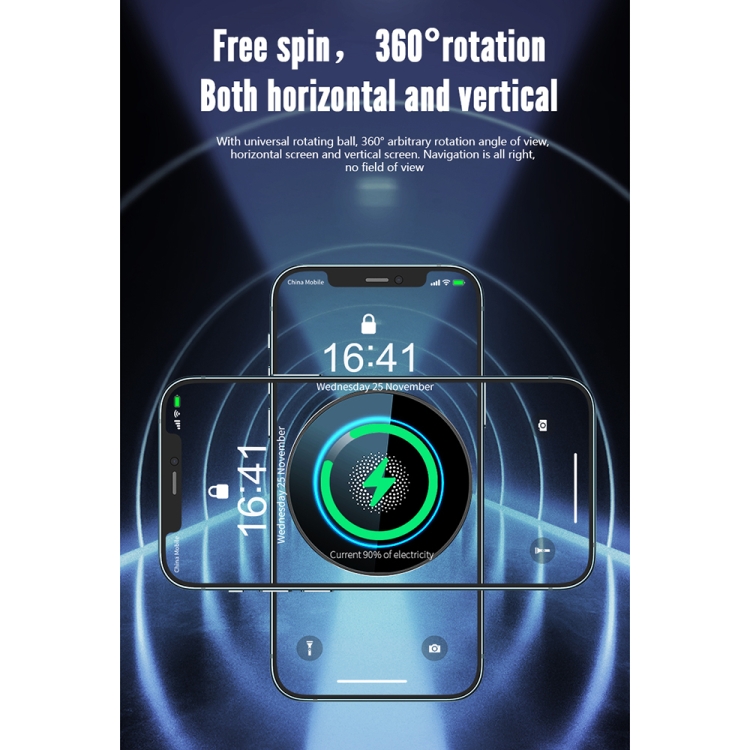 R-JUST CZ04 15W Rotatable Magnetic Car Wireless Charger Phone Holder for iPhone 12 / 13 Series(Black) R-JUST CZ04 15W Rotatable Magnetic Car Wireless Charger Phone Holder for iPhone 12 / 13 Series(Black)