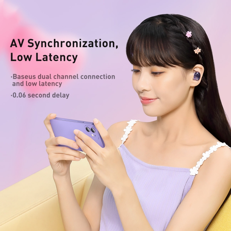Baseus NGTW090005 Locate Anti-lost TWS Bluetooth Earphone Bowie E2 Bean Mini Version(Purple) Baseus NGTW090005 Locate Anti-lost TWS Bluetooth Earphone Bowie E2 Bean Mini Version(Purple)