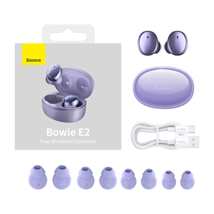 Baseus NGTW090005 Locate Anti-lost TWS Bluetooth Earphone Bowie E2 Bean Mini Version(Purple) Baseus NGTW090005 Locate Anti-lost TWS Bluetooth Earphone Bowie E2 Bean Mini Version(Purple)