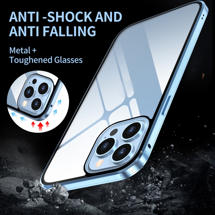 For iPhone 13 mini Anti-peeping Magnetic Metal Frame Double-sided Tempered Glass Phone Case (Red) For iPhone 13 mini Anti-peeping Magnetic Metal Frame Double-sided Tempered Glass Phone Case (Red)
