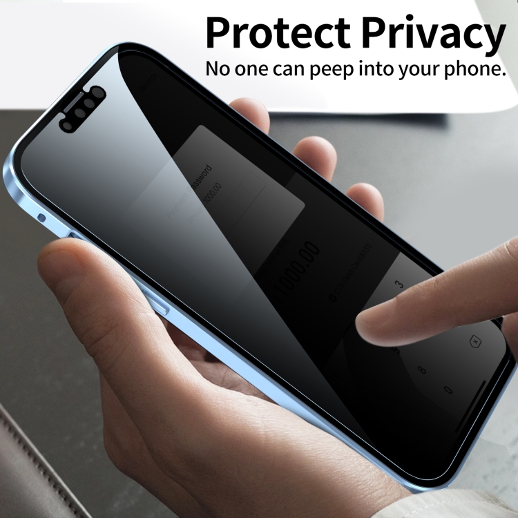 For iPhone 13 mini Anti-peeping Magnetic Metal Frame Double-sided Tempered Glass Phone Case (Red) For iPhone 13 mini Anti-peeping Magnetic Metal Frame Double-sided Tempered Glass Phone Case (Red)