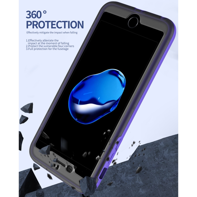 For iPhone SE 2022 / SE 2020 / 8 / 7 Skin Feel 360 Degrees Full Package PC + TPU Combination Phone Case(Grey)