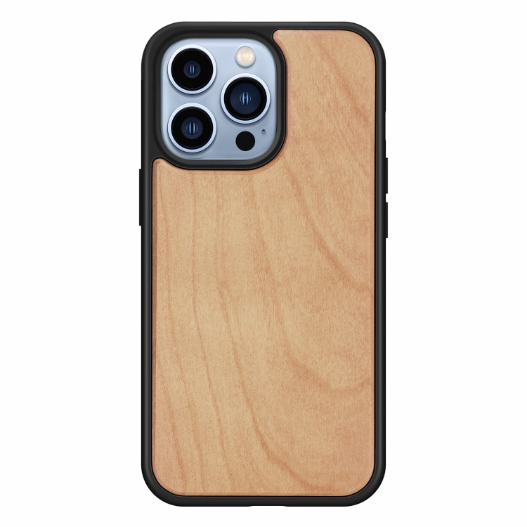For iPhone 13 Pro Max Wood Veneer TPU Shockproof Phone Case (Cherry Wood) For iPhone 13 Pro Max Wood Veneer TPU Shockproof Phone Case (Cherry Wood)