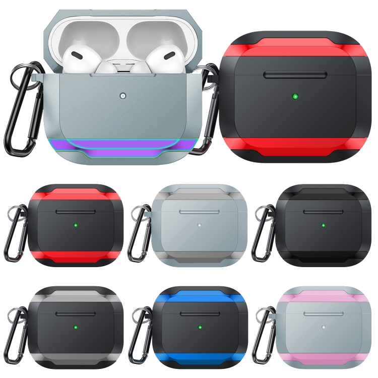 Aluminum Alloy + TPU Anti-fall Earphone Protective Case with Hook For AirPods 3(Black)