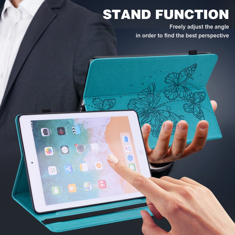 Embossed Butterfly Pattern Horizontal Flip Leather Tablet Case For iPad 9.7 (2018/2017) / Air 2 / Air(Blue) Embossed Butterfly Pattern Horizontal Flip Leather Tablet Case For iPad 9.7 (2018/2017) / Air 2 / Air(Blue)