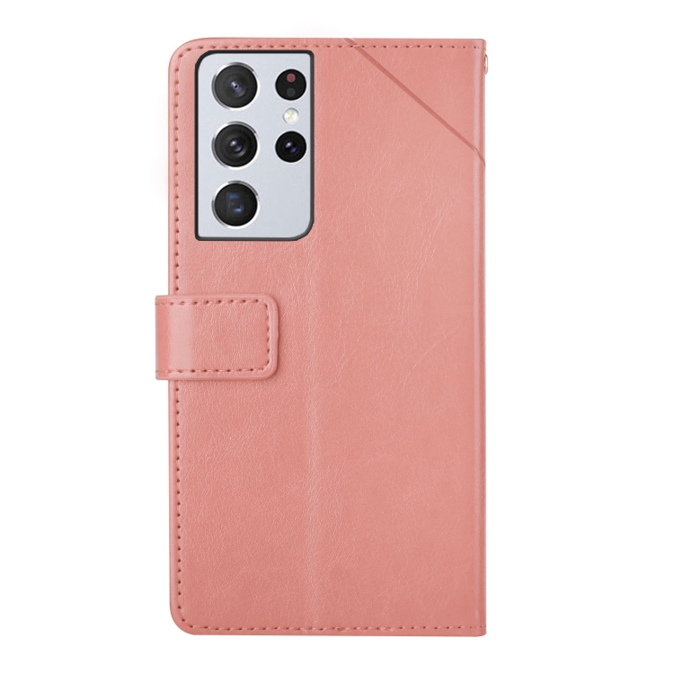 For Samsung Galaxy S21 Ultra 5G Y Stitching Horizontal Flip Leather Case with Holder & Card Slots & Wallet & Photo Frame(Rose Gold) For Samsung Galaxy S21 Ultra 5G Y Stitching Horizontal Flip Leather Case with Holder & Card Slots & Wallet & Photo Frame(Rose Gold)