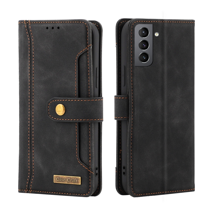 For Samsung Galaxy S21+ 5G Copper Buckle Horizontal Flip Leather Phone Case with Holder & Card Slots & Wallet(Black) For Samsung Galaxy S21+ 5G Copper Buckle Horizontal Flip Leather Phone Case with Holder & Card Slots & Wallet(Black)