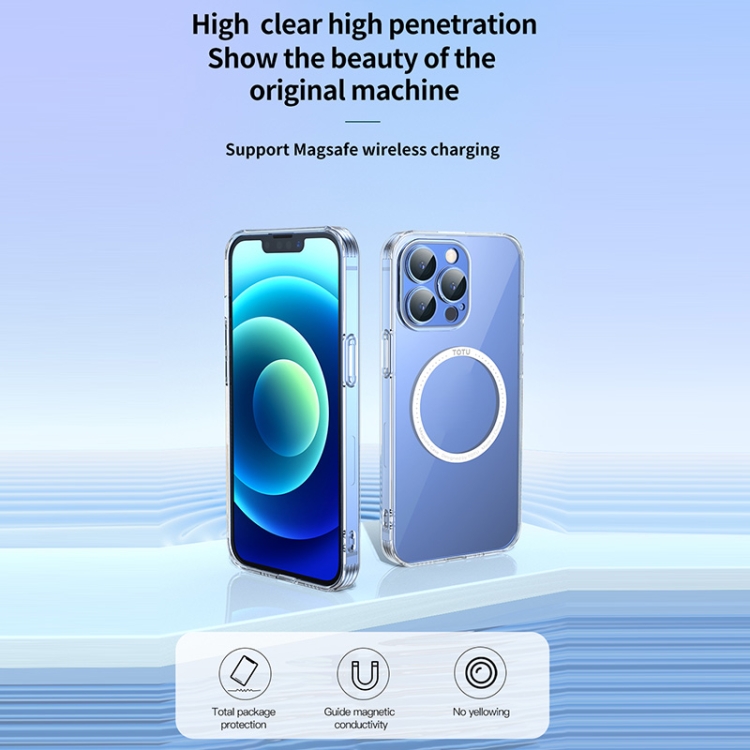 TOTUDESIGN AA-176 鷹眼系列 MagSafe磁吸透明PC+TPU手機殼 適用於 iPhone 13 Pro Max（銀色） - B1