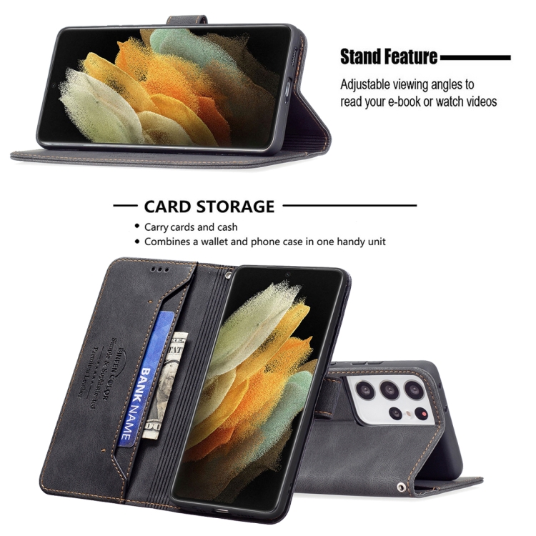 For Samsung Galaxy S21 Ultra 5G Magnetic Clasp RFID Blocking Anti-Theft Leather Case with Holder & Card Slots & Wallet(Black) For Samsung Galaxy S21 Ultra 5G Magnetic Clasp RFID Blocking Anti-Theft Leather Case with Holder & Card Slots & Wallet(Black)