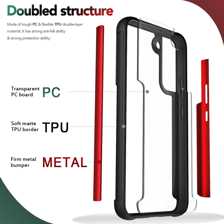 For Samsung Galaxy S22 5G Iron Man Series Metal PC + TPU Phone Protective Case(Silver) For Samsung Galaxy S22 5G Iron Man Series Metal PC + TPU Phone Protective Case(Silver)