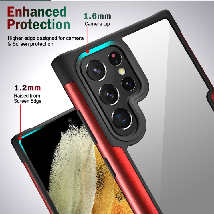 For Samsung Galaxy S22 Ultra 5G Iron Man Series Metal PC + TPU Phone Protective Case(Green) For Samsung Galaxy S22 Ultra 5G Iron Man Series Metal PC + TPU Phone Protective Case(Green)