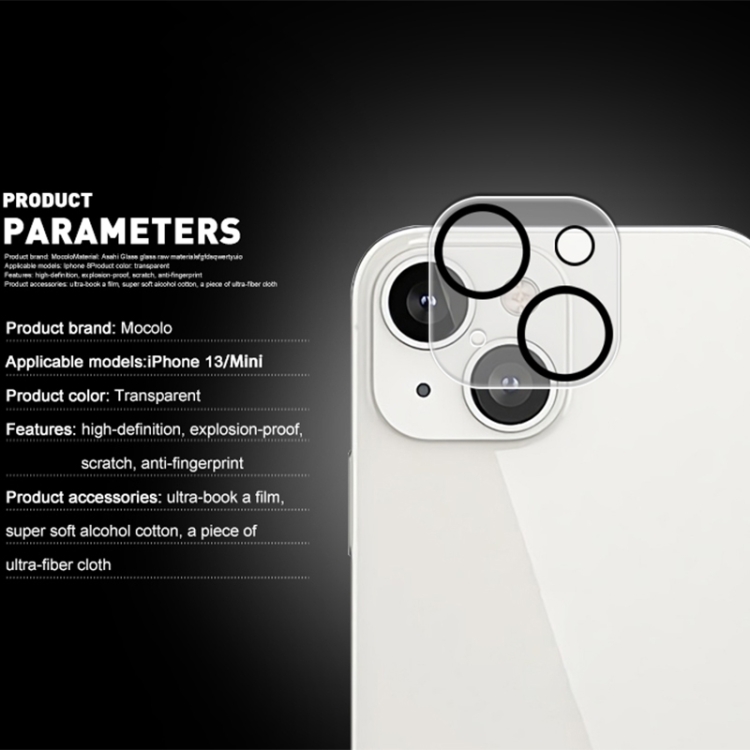 For iPhone 13 mini mocolo 2.5D 9H Rear Camera Lens Tempered Glass Film