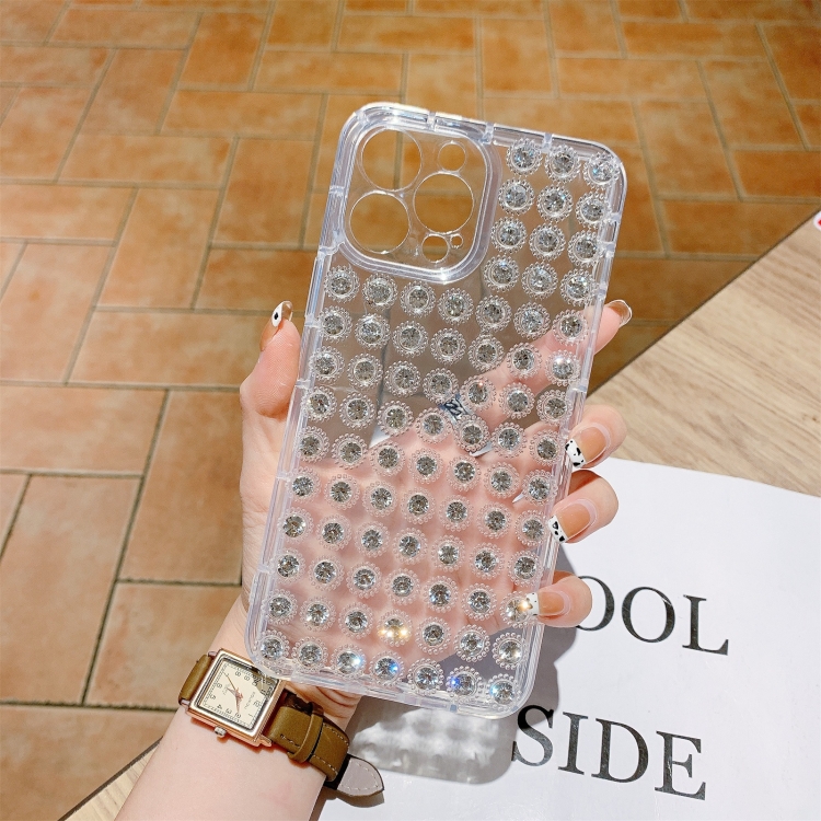 For iPhone 11 Pro Transparent Diamond TPU Shockproof Phone Case 