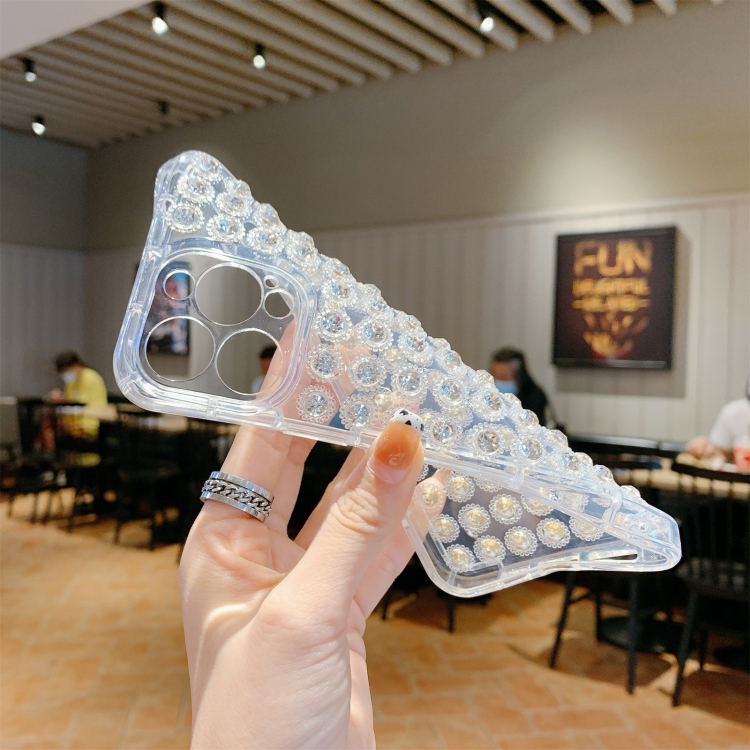 For iPhone 11 Pro Transparent Diamond TPU Shockproof Phone Case 