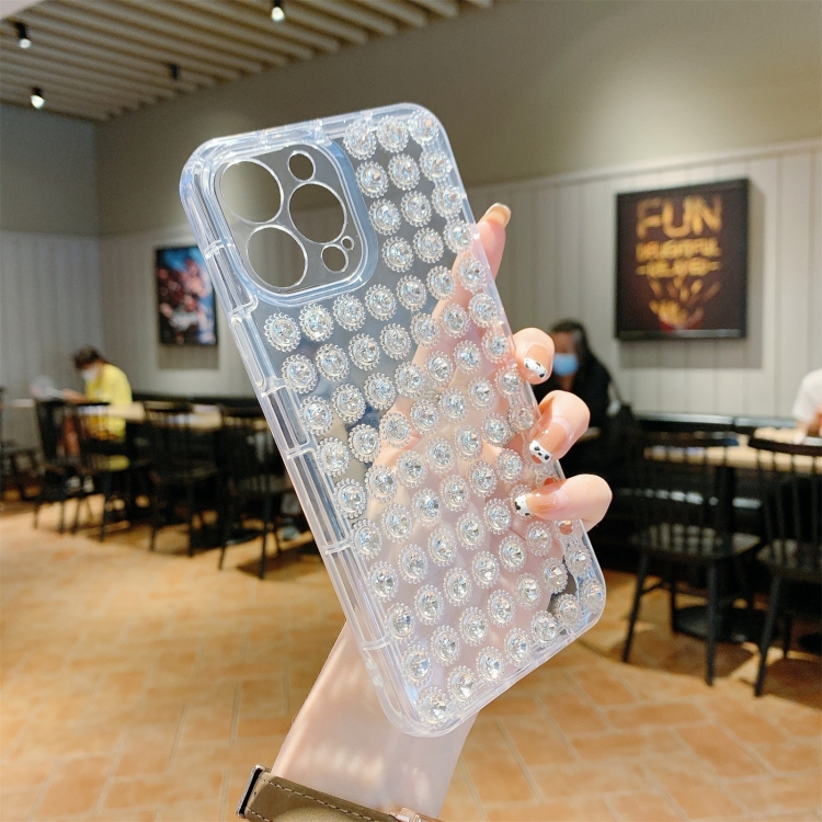 For iPhone 11 Pro Transparent Diamond TPU Shockproof Phone Case 