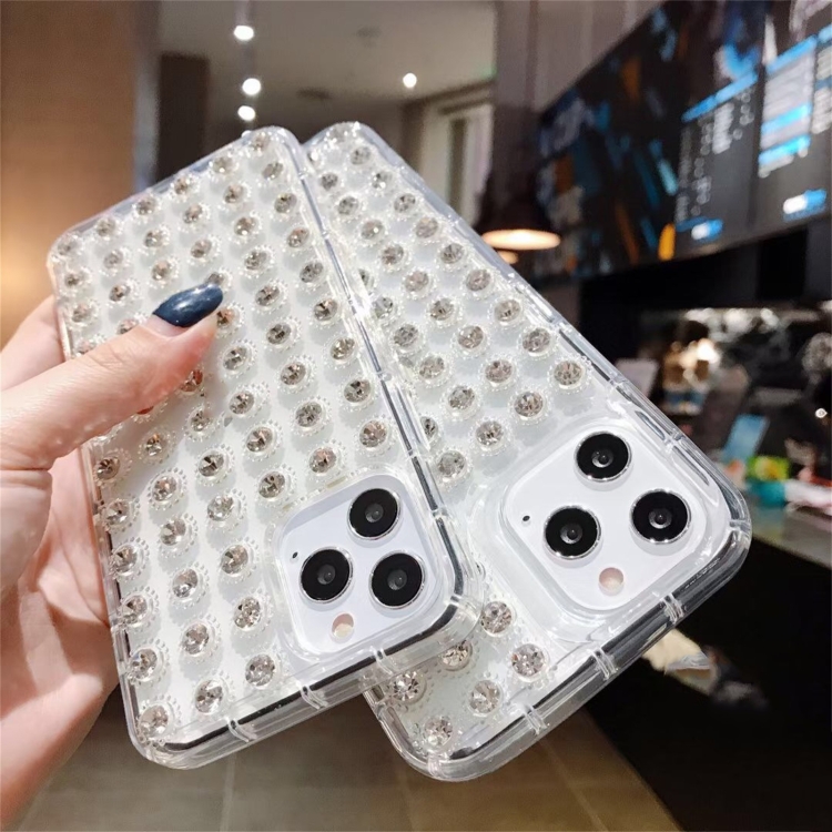 For iPhone 11 Pro Transparent Diamond TPU Shockproof Phone Case 