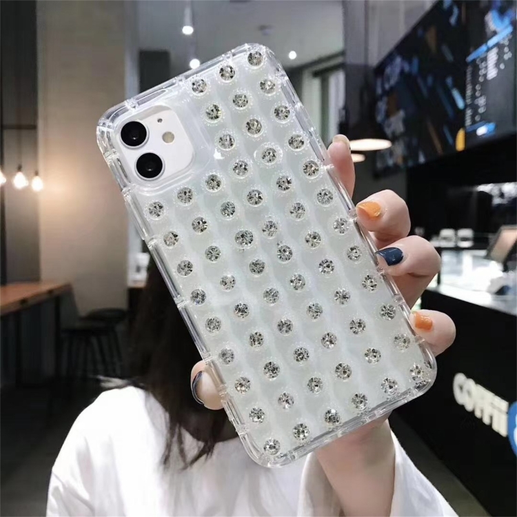 For iPhone 11 Pro Transparent Diamond TPU Shockproof Phone Case 