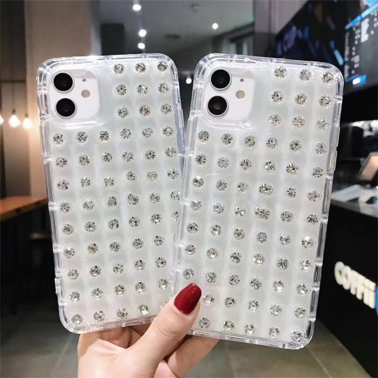 For iPhone 11 Pro Transparent Diamond TPU Shockproof Phone Case 