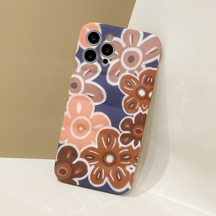 For iPhone 13 Pro Wave Texture TPU Shockproof Phone Case (Big Brown Flower) For iPhone 13 Pro Wave Texture TPU Shockproof Phone Case (Big Brown Flower)