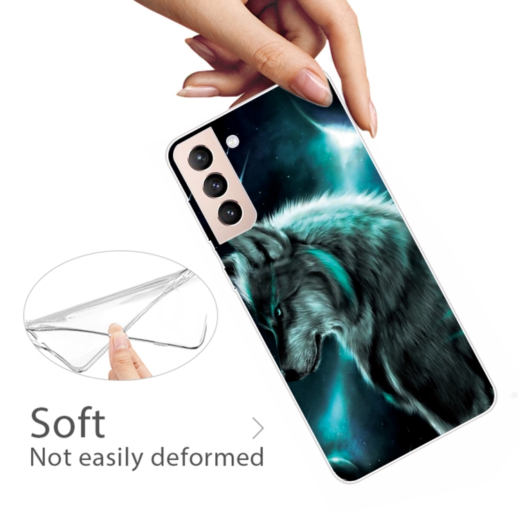 For Samsung Galaxy S22 5G Colored Drawing Pattern High Transparent TPU Phone Protective Case(Moonlight Wolf) For Samsung Galaxy S22 5G Colored Drawing Pattern High Transparent TPU Phone Protective Case(Moonlight Wolf)