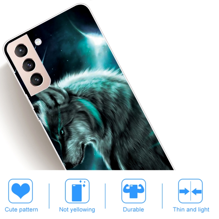 For Samsung Galaxy S22 5G Colored Drawing Pattern High Transparent TPU Phone Protective Case(Moonlight Wolf) For Samsung Galaxy S22 5G Colored Drawing Pattern High Transparent TPU Phone Protective Case(Moonlight Wolf)