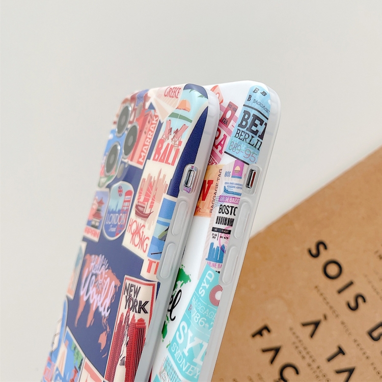 For iPhone 12 TPU Shockproof Phone Case(Travel Around The World White) For iPhone 12 TPU Shockproof Phone Case(Travel Around The World White)