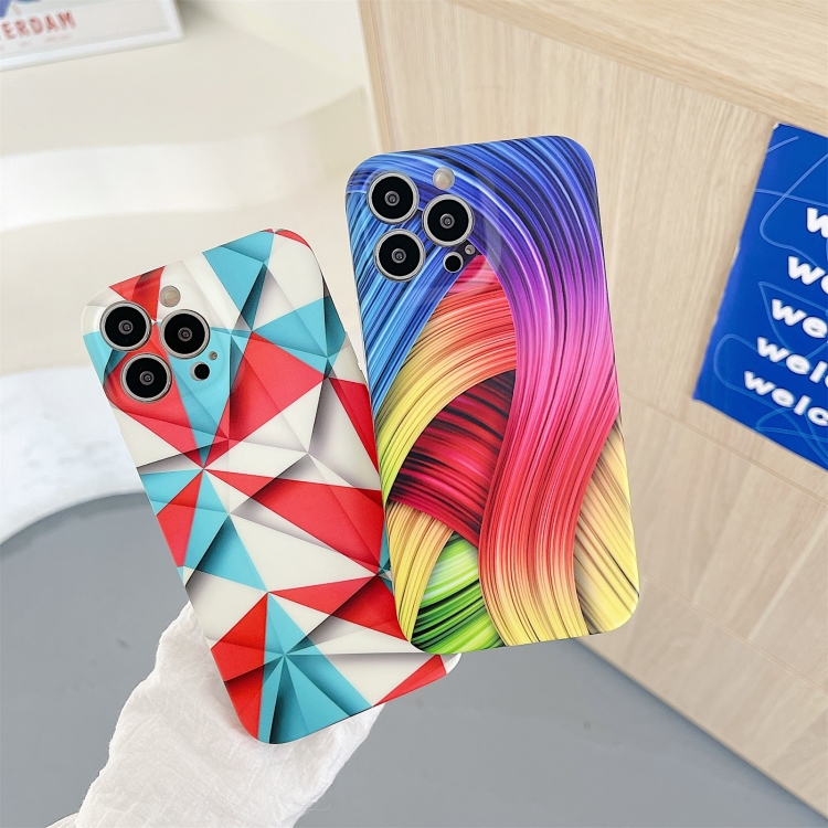 For iPhone 12 Pro Max TPU Shockproof Phone Case(Abstract Red Blue) For iPhone 12 Pro Max TPU Shockproof Phone Case(Abstract Red Blue)