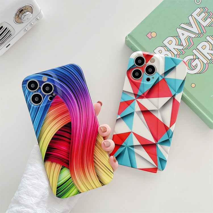For iPhone 12 Pro Max TPU Shockproof Phone Case(Abstract Red Blue) For iPhone 12 Pro Max TPU Shockproof Phone Case(Abstract Red Blue)