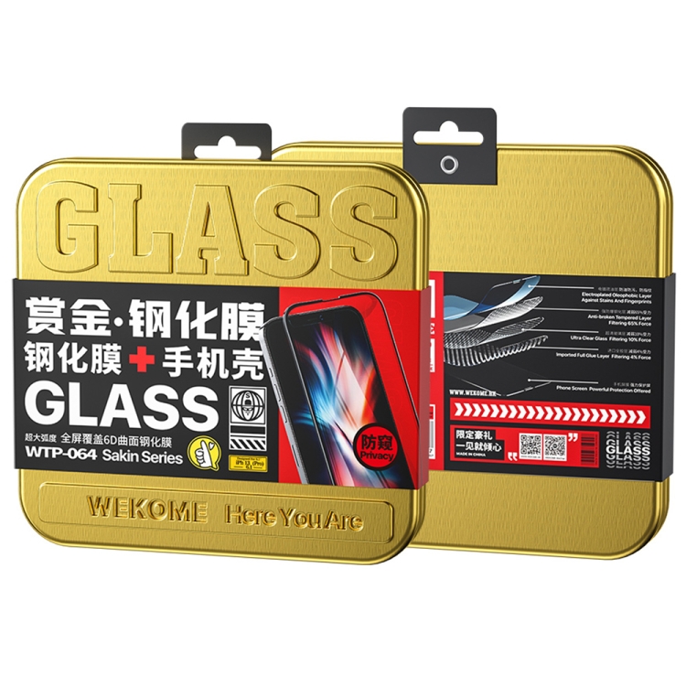 For iPhone 13 WK WTP-064 Bounty Series 6D Curved Anti-peep Tempered Glass Film For iPhone 13 WK WTP-064 Bounty Series 6D Curved Anti-peep Tempered Glass Film