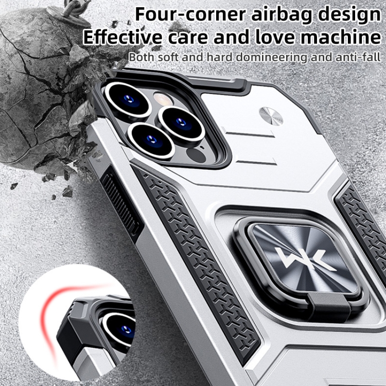 For iPhone 13 Pro Max WK WTP-012 Shockproof PC + TPU + Metal Phone Case with Ring Holder (Blue) For iPhone 13 Pro Max WK WTP-012 Shockproof PC + TPU + Metal Phone Case with Ring Holder (Blue)