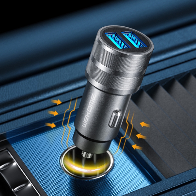 WK WP-C32 Car Youpin Series 12W DC12V-24V Dual USB Metal Car Charger WK WP-C32 Car Youpin Series 12W DC12V-24V Dual USB Metal Car Charger