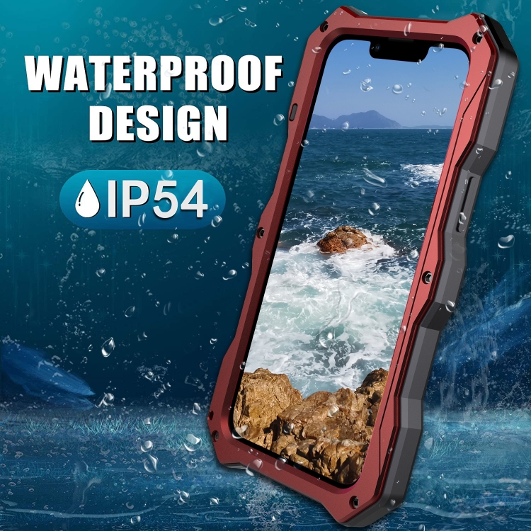 For iPhone 13 mini Camshield Shockproof Life Waterproof Dustproof Metal Case with Holder (Red) For iPhone 13 mini Camshield Shockproof Life Waterproof Dustproof Metal Case with Holder (Red)