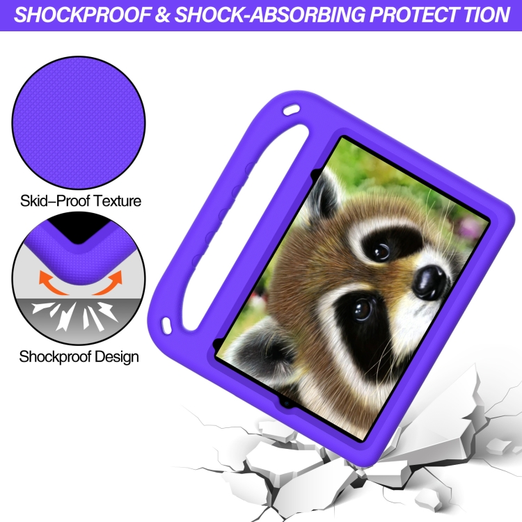 For iPad mini 2024 / mini 6 Handle Portable EVA Shockproof Tablet Case with Triangle Holder(Purple)