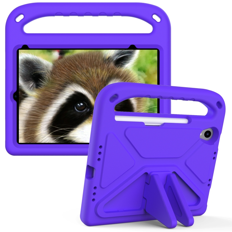 For iPad mini 2024 / mini 6 Handle Portable EVA Shockproof Tablet Case with Triangle Holder(Purple)