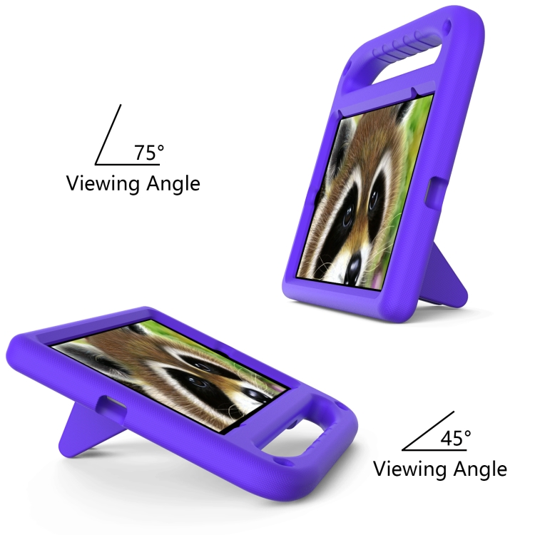 For iPad mini 2024 / mini 6 Handle Portable EVA Shockproof Tablet Case with Triangle Holder(Purple)