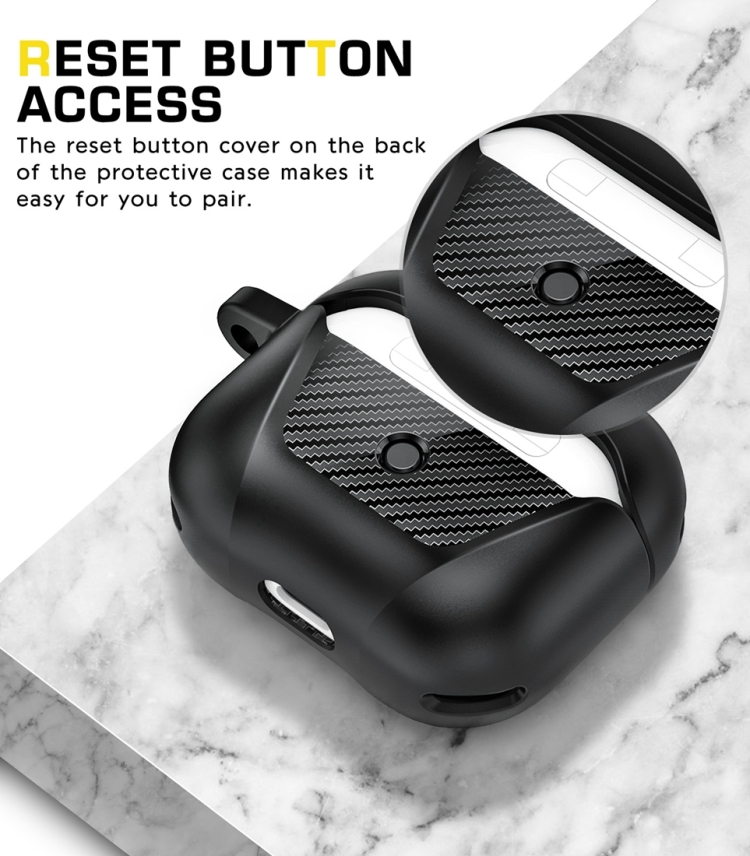 PC Anti-fall Earphones Case with Hook For AirPods 3(Black) PC Anti-fall Earphones Case with Hook For AirPods 3(Black)